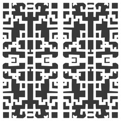 Silhouette of classical Chinese window lattice pattern black color only