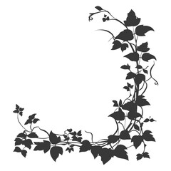 Silhouette of simple thick page border black color only