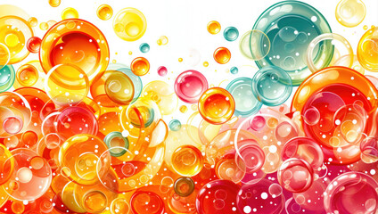 Colorful abstract art of vibrant glossy bubbles. Ideal for a visually striking background or wallpaper. - obrazy, fototapety, plakaty