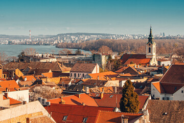 Explore Belgrade's scenic skyline with its iconic red rooftops and historic landmarks, including...
