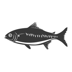 Obraz premium Silhouette sardine fish animal black color only full body