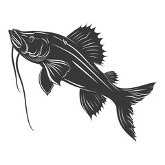 Silhouette Suckermouth catfish Fish animal black color only