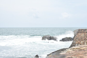 Galle Fort Wall and Beach, Galle, Sri Lanka.