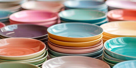 colorful ceramic plates