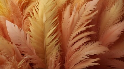 Coral Pink Vintage Color Trends Feather texture background .Generative AI