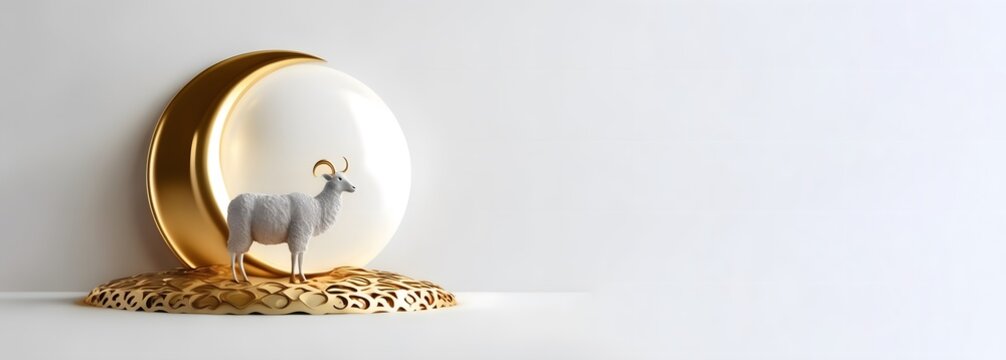 Eid Adha, muslims Eid Al Adha, Eid el adha, adha Mubarak, EID adha design, EID sheep gold and white background design and banner with copy space for text