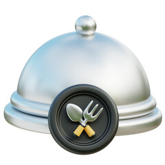Food tray 3d icon