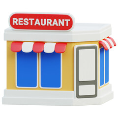 3d restaurant icon illustration
