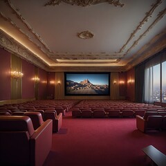 Modernes Kino. Generative AI Technologie - obrazy, fototapety, plakaty