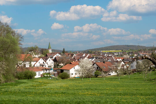south germany village at a bright day