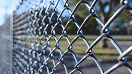 Fototapeta premium realistic chain-link fence.