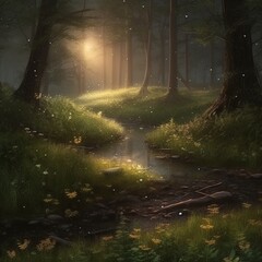 Fantastic magical forest