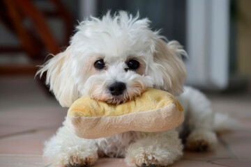adorable bichon maltese dog - obrazy, fototapety, plakaty