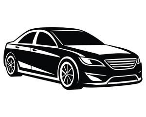 Modern car silhouette vector illustration