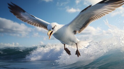 Fototapeta na wymiar Albatross ocean running realistic images 