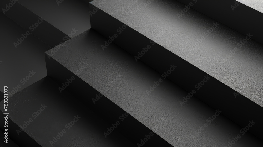 Aufkleber modern minimalistic design of dark geometric shapes with shadow and light play