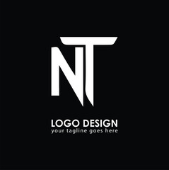 NT NT Logo Design, Creative Minimal Letter NT NT Monogram