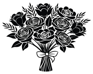 Bouquet of roses vector illustration