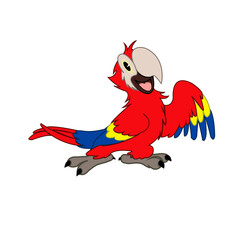 Funny rad macaw laughing clipart image.