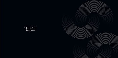 abstract black background with spiral shapes. technology futuristic template. Abstract circle background design. Illustration. Vector design. 