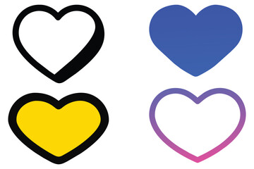 Heart icon set vector illustration