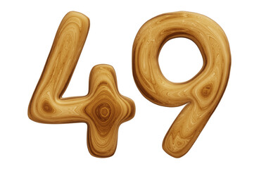 Wooden number 49 for math, education and business concept
