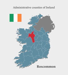 Vector map Ireland, county Roscommon