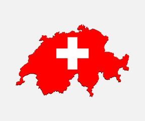 Vector map Switzerland made flag, Europe country