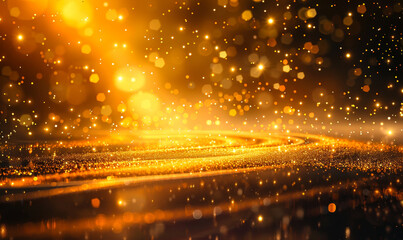 Radiant Luminescence: A Dazzling Tapestry of Golden Sparkles Dancing on a Celestial Canvas