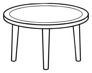 Wooden coffee table vector illustrator