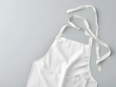 White apron mockup on a solid background