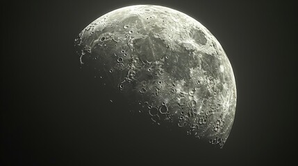 Close Up of the Moon in the Dark Sky