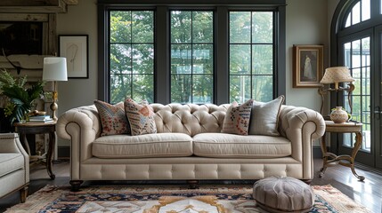 A Spacious Living Room With Large Window