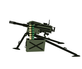 Infantry weapons. Mk 19 automatic grenade launcher. Isolated. Vector image for prints, poster and illustrations. 