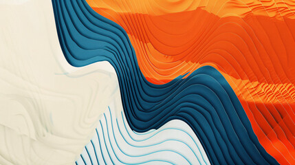 Abstract orange black and blue background with waves
