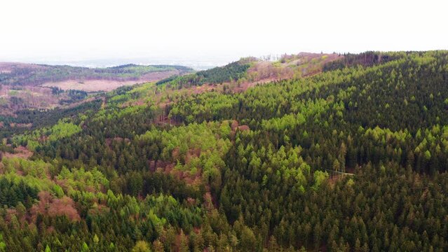 the forests and hills of the taunus in germany from above 4k 25fps