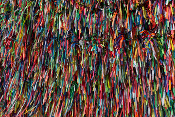 Colorful ribbons Nosso Senhor do Bonfim da Bahia in Salvador Bahia Brazil.