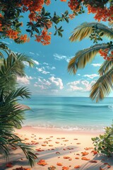 Palm Trees on a Tropical Beach