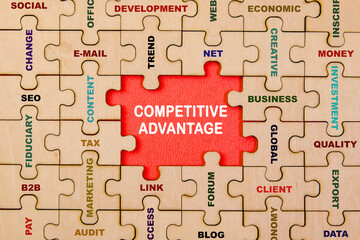 Competitive Advantage acronym on jigsaw puzzle business concept image