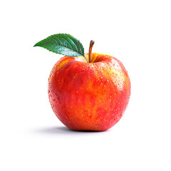 Apple With Leaf on Top. Generative AI