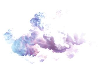 Fototapeta na wymiar Pastel color clouds gently floating on transparent background.