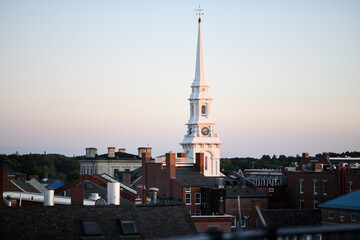 Fototapeta na wymiar Sunset over Portsmouth NH