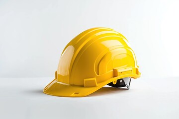 Yellow safety helmet isolated on white background