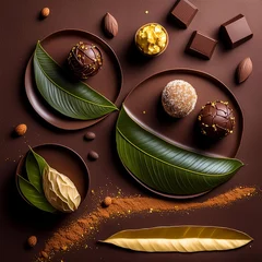 Fotobehang assortiment de chocolats © David Bleja