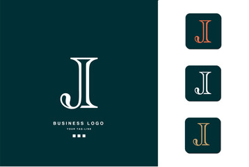 JI, IJ, J, I, Abstract Letters Logo Monogram