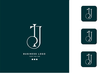 JI, IJ, J, I, Abstract Letters Logo Monogram