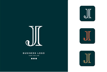 JI, IJ, J, I, Abstract Letters Logo Monogram