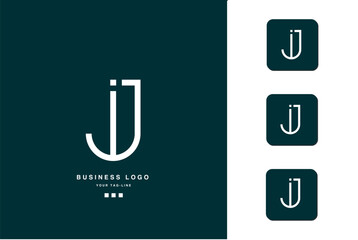 JI, IJ, J, I, Abstract Letters Logo Monogram