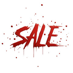 Sale in red color with white background for graphic resources purpose.