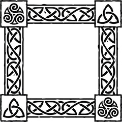 Small Square Celtic Frame - Tribal Spiral, Triquetra